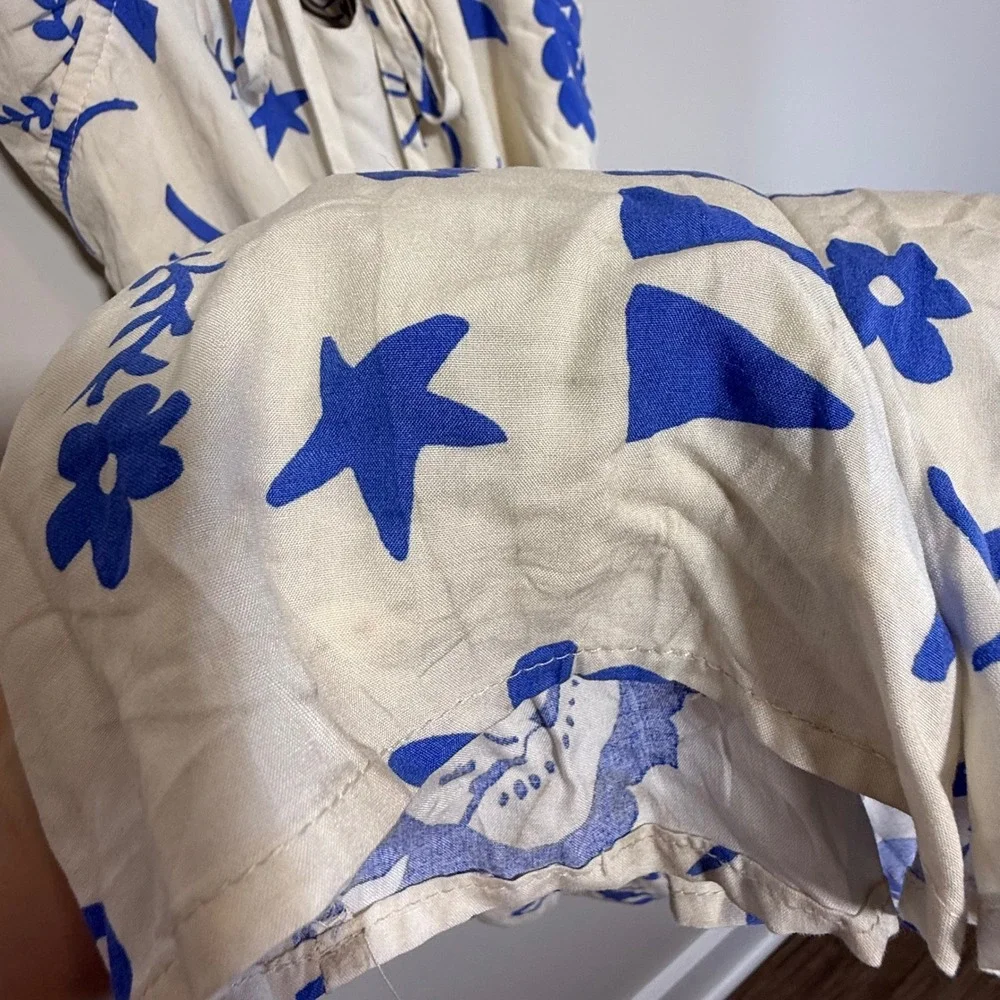NWT Paper Heart Anthropologie Day Drinks Maxi Dress Womens Medium Blue White SEE - Picture 10 of 10